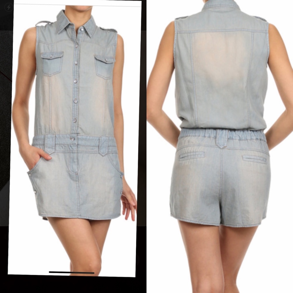 Denim Skort Romper